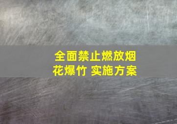 全面禁止燃放烟花爆竹 实施方案